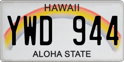 HI license plate YWD944