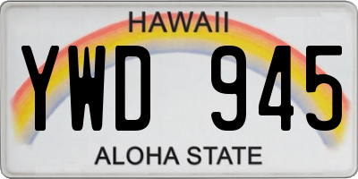 HI license plate YWD945