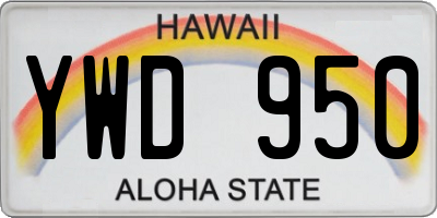 HI license plate YWD950