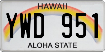 HI license plate YWD951