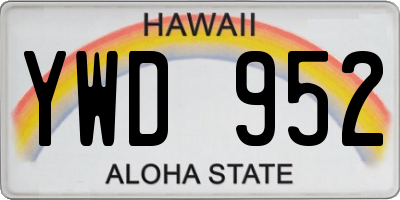 HI license plate YWD952