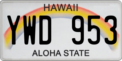 HI license plate YWD953