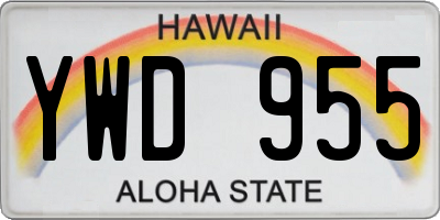 HI license plate YWD955