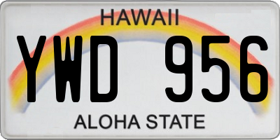 HI license plate YWD956