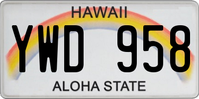 HI license plate YWD958