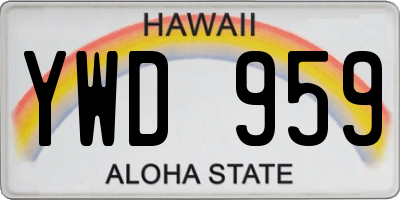 HI license plate YWD959