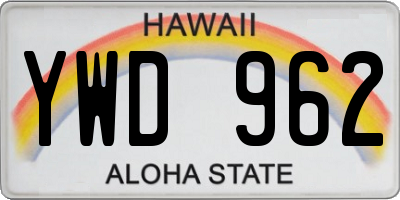 HI license plate YWD962