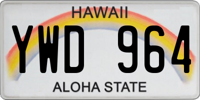 HI license plate YWD964