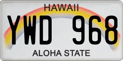 HI license plate YWD968