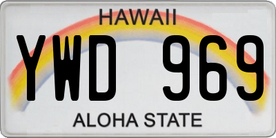 HI license plate YWD969