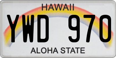 HI license plate YWD970