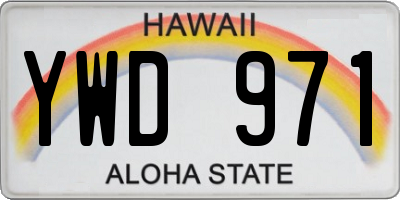 HI license plate YWD971