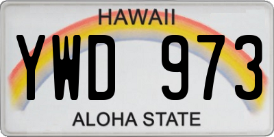 HI license plate YWD973