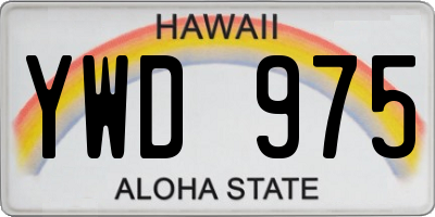 HI license plate YWD975