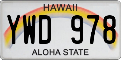 HI license plate YWD978