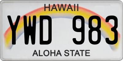 HI license plate YWD983
