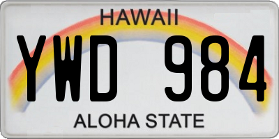 HI license plate YWD984