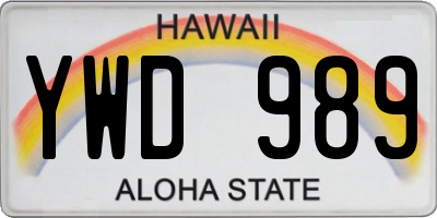 HI license plate YWD989
