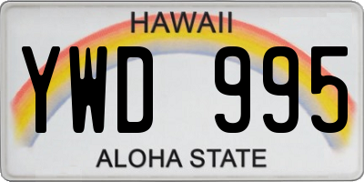 HI license plate YWD995