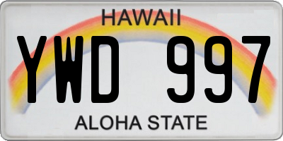 HI license plate YWD997