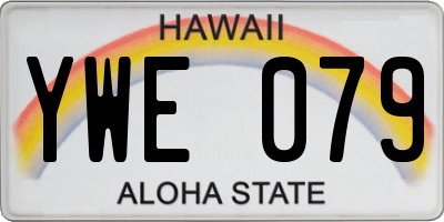 HI license plate YWE079
