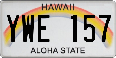 HI license plate YWE157