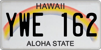 HI license plate YWE162