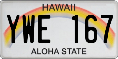 HI license plate YWE167