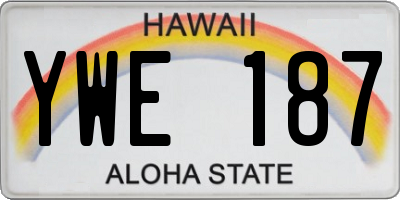 HI license plate YWE187