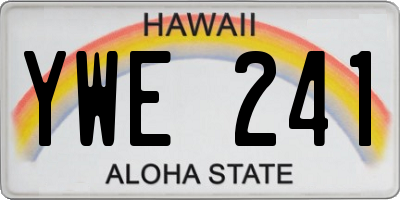 HI license plate YWE241