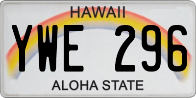 HI license plate YWE296