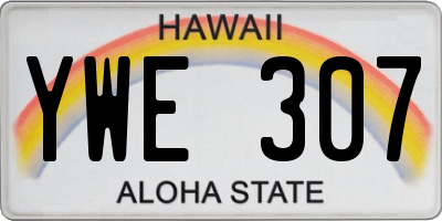 HI license plate YWE307