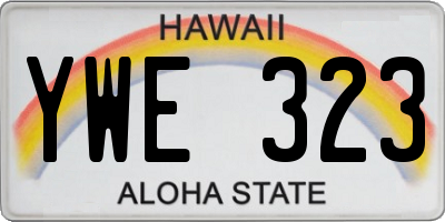 HI license plate YWE323