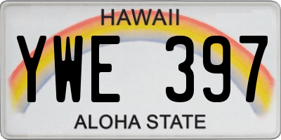 HI license plate YWE397