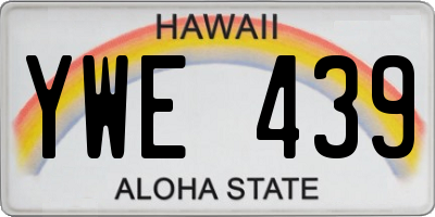 HI license plate YWE439