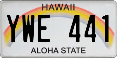 HI license plate YWE441