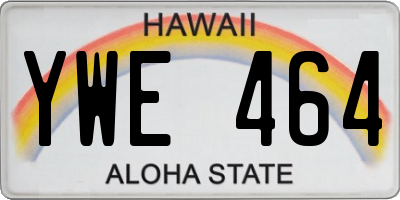 HI license plate YWE464