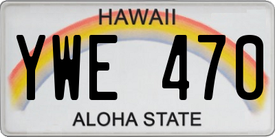 HI license plate YWE470
