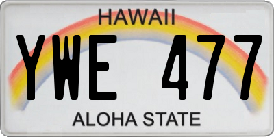 HI license plate YWE477