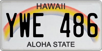 HI license plate YWE486