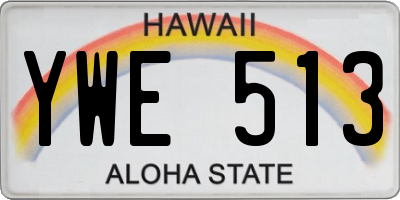 HI license plate YWE513
