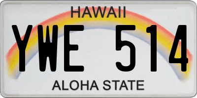 HI license plate YWE514