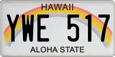 HI license plate YWE517