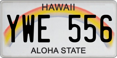 HI license plate YWE556