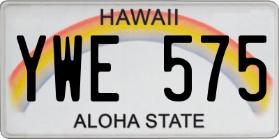HI license plate YWE575