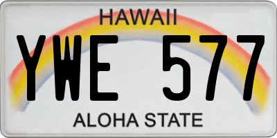 HI license plate YWE577