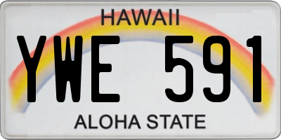 HI license plate YWE591