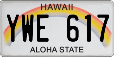 HI license plate YWE617