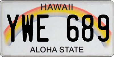 HI license plate YWE689