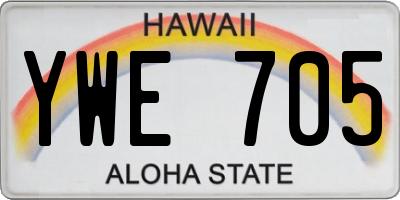 HI license plate YWE705